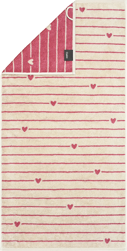 Lines&Hearts törölköző 50 x 100 cm, rózsaszín