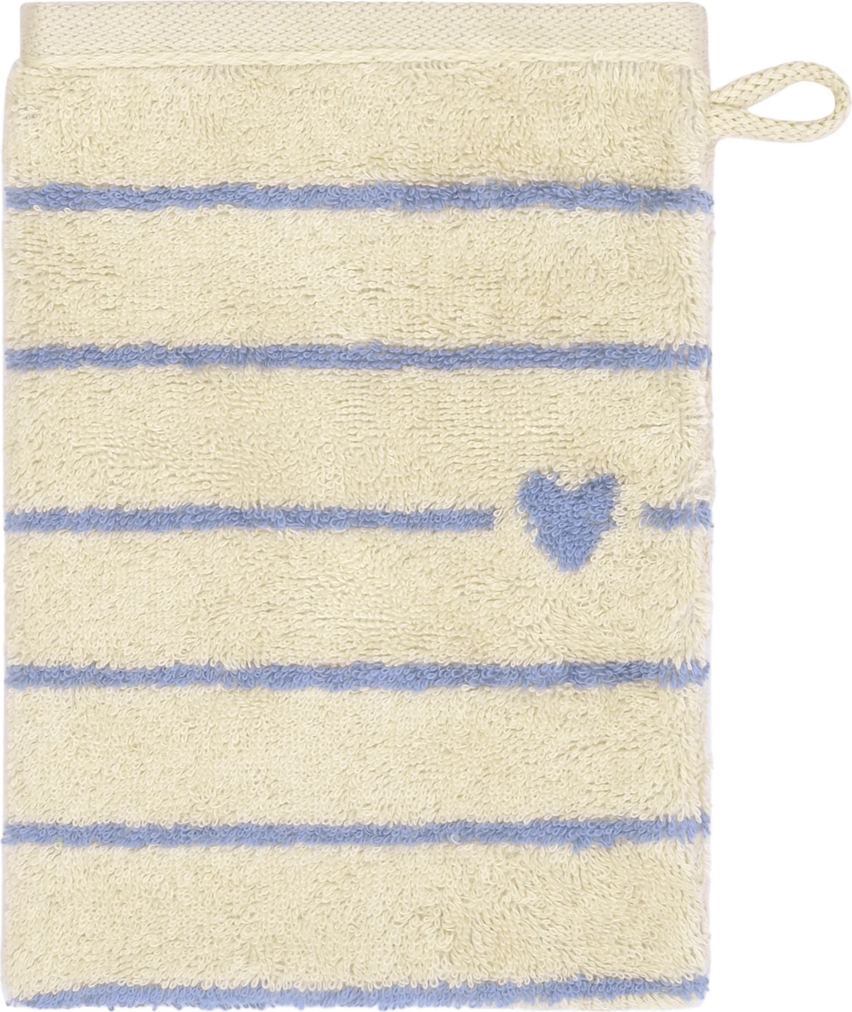 Lines&Hearts Waschlappen 16 x 22 cm, blau