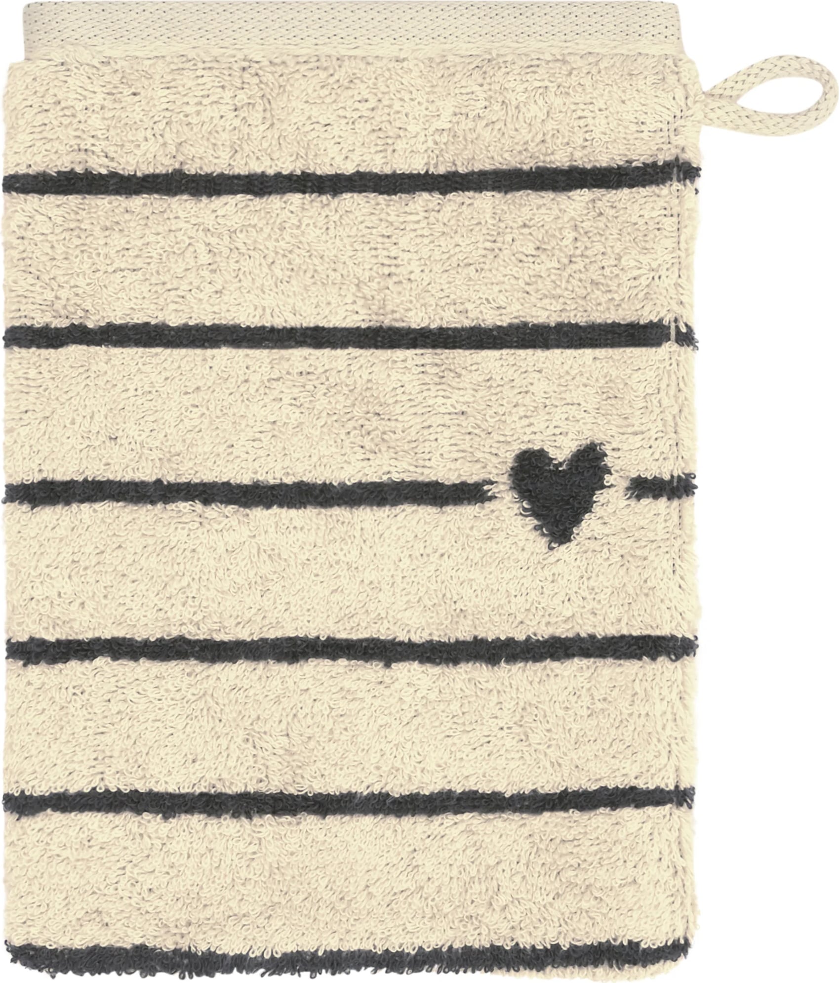 Lines&Hearts Waschlappen 16 x 22 cm, dunkelgrau