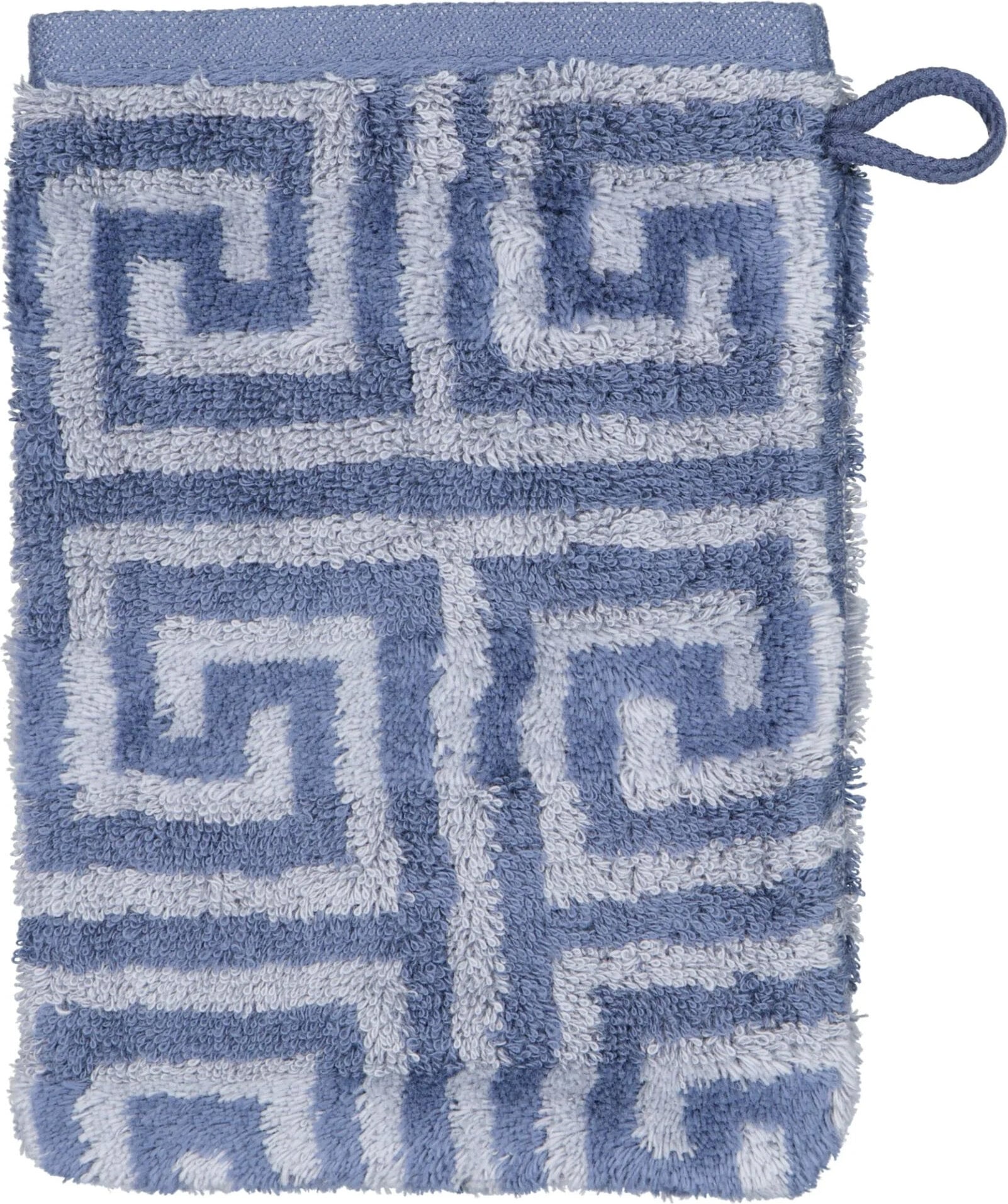 Noblesse Elegance Waschhandschuh Allover-Muster 16 x 22 cm, dunkelblau