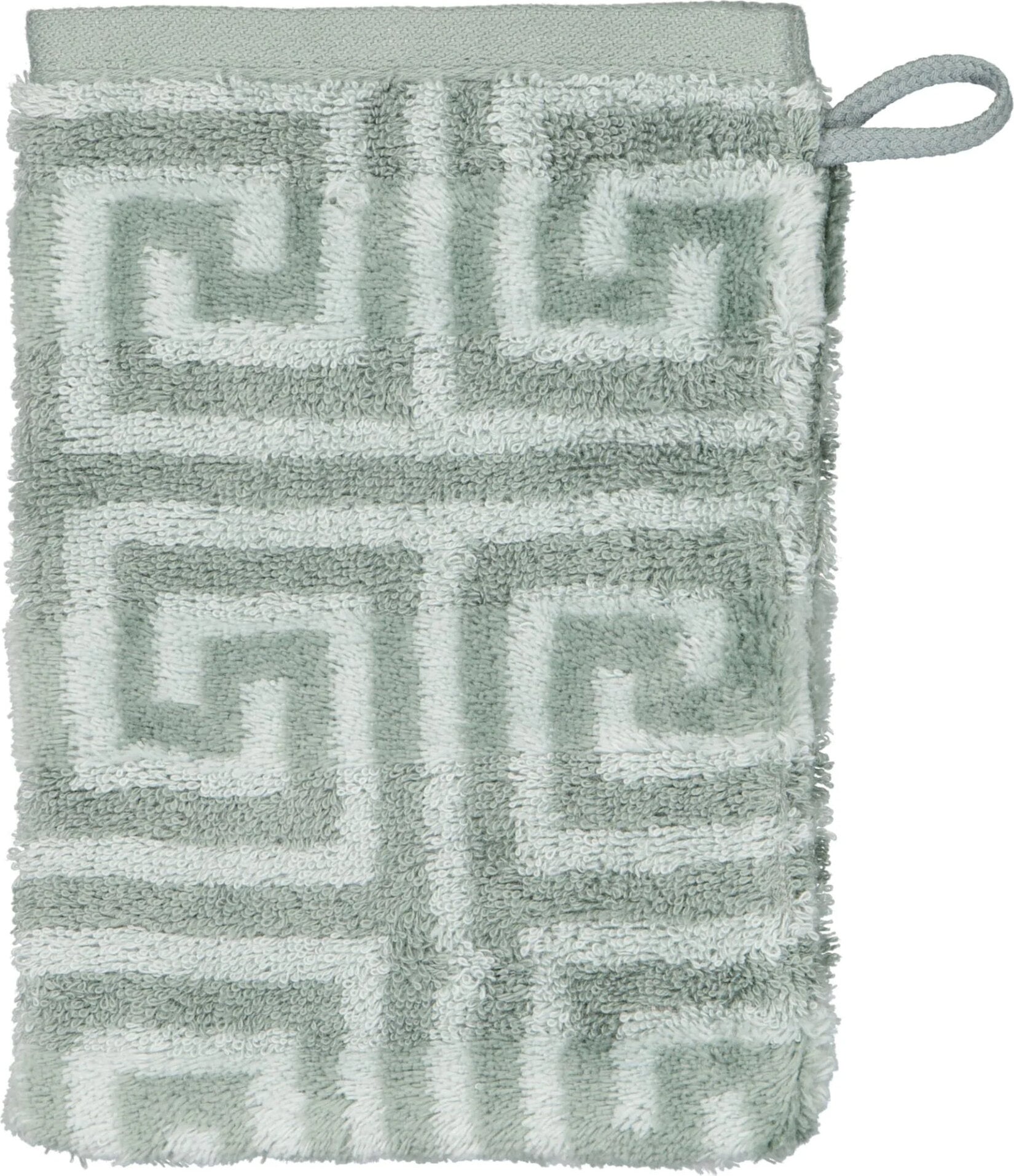 Noblesse Elegance Waschhandschuh Allover-Muster 16 x 22 cm, mattgrün