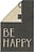 Postcards Be Happy Towel 30 x 50 cm, dark grey