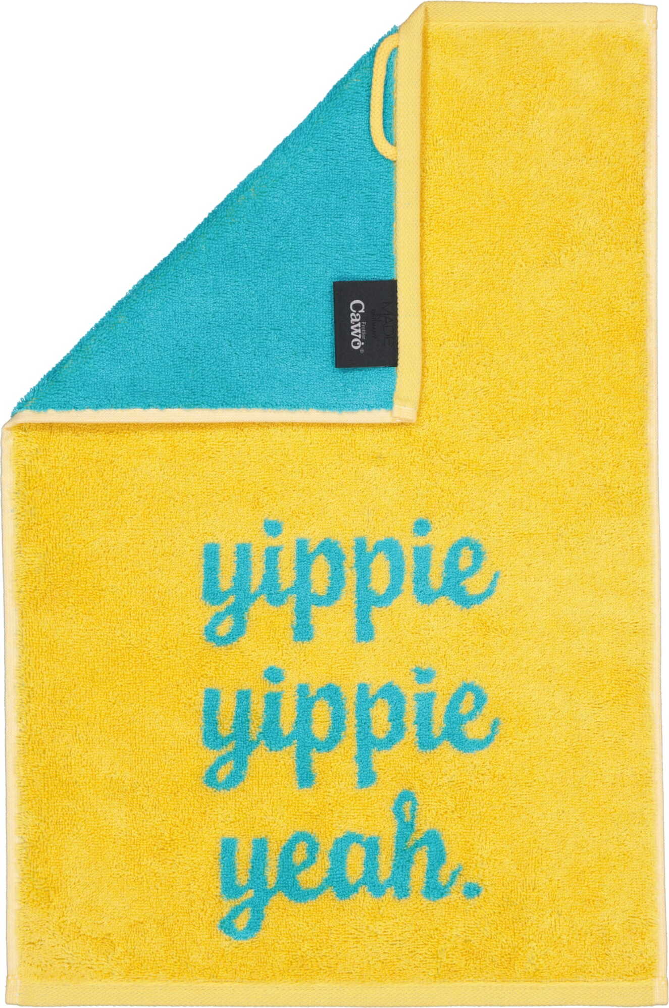 Postcards Handtuch Yippie Yippie Yeah 30 x 50 cm, gelb
