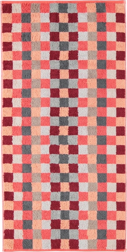Ręcznik Unique szachownica 50 x 100 cm koralowy
