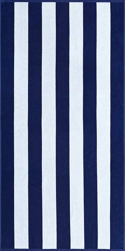 Рушник Beach Stripes 90 x 180 см, біло-темно-синій