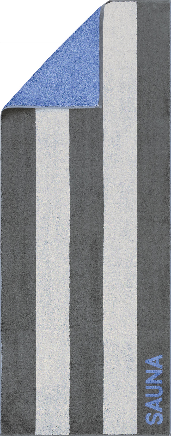 Sauna Handtuch 80 x 200 cm mit Streifen anthrazit-grau