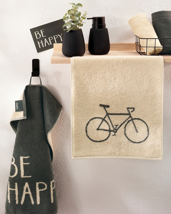 Serviette Postcards Camper 30 x 50 cm, verte
