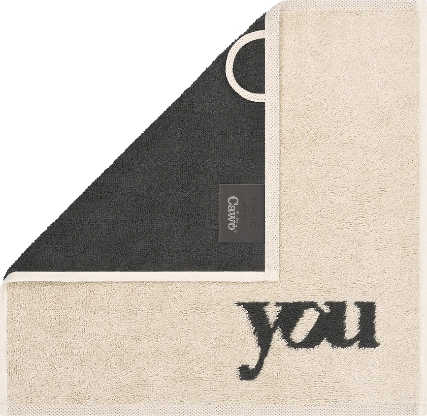Serviettes Heart Beats You&Me 30 x 30 cm, beige-gris, lot de 3