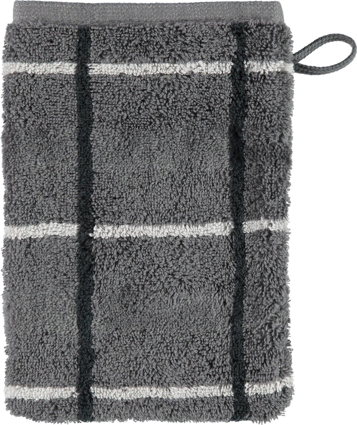 Square Badehandschuh 16 x 22 cm mit Rautenmuster anthrazitfarbig