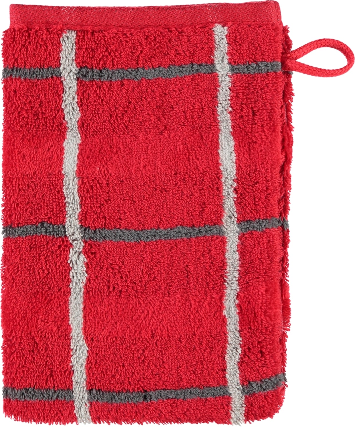 Square Badehandschuh 16 x 22 cm mit Rautenmuster rot