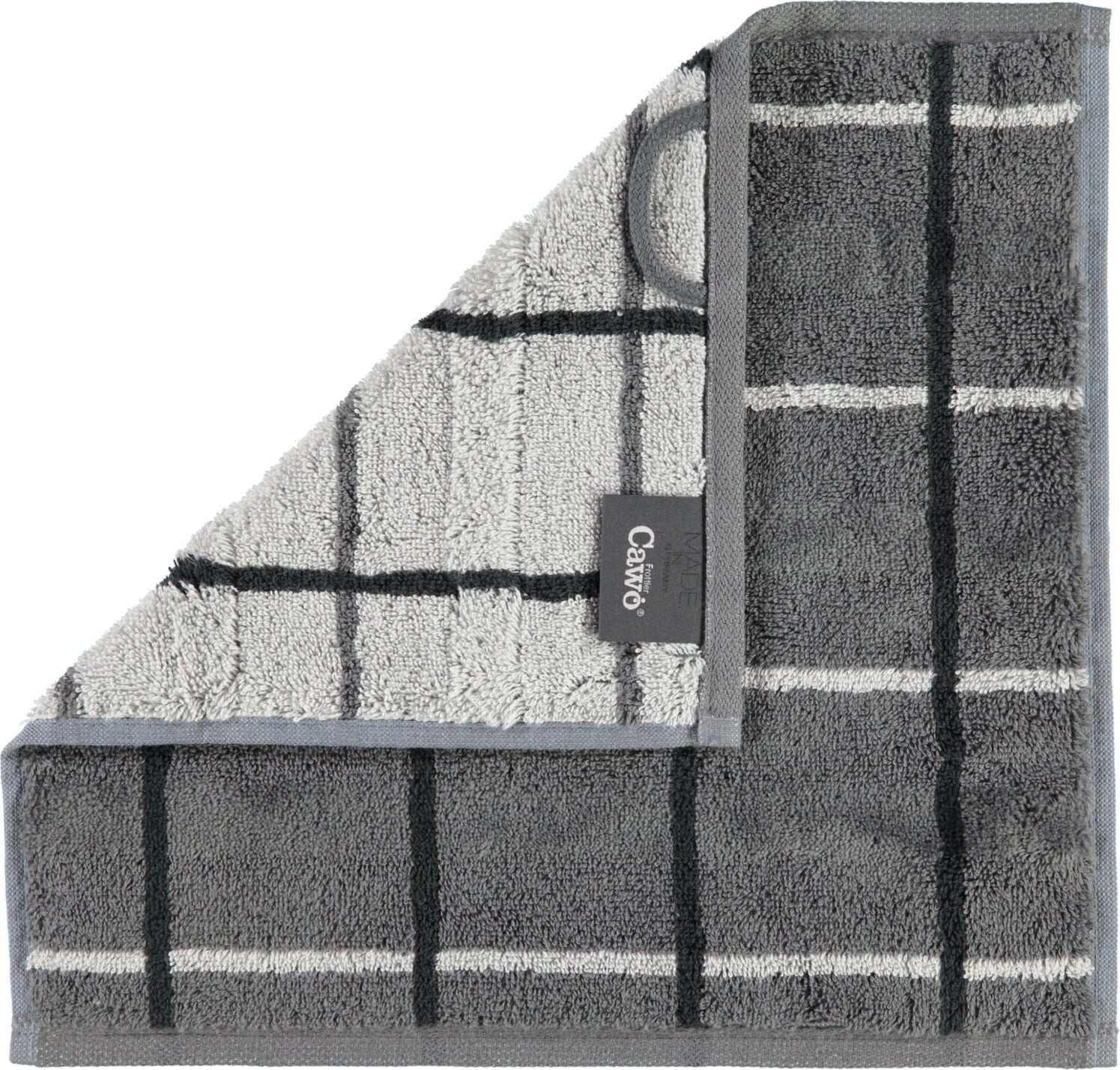 Square Handtuch 30 x 30 cm mit Rautenmuster anthrazitfarbig