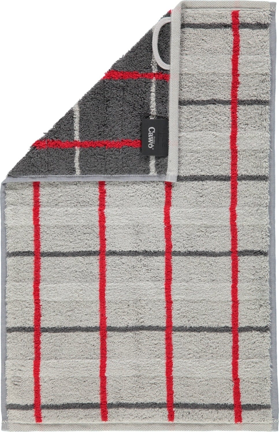 Square Handtuch 30 x 50 cm mit Rautenmuster platinfarbig