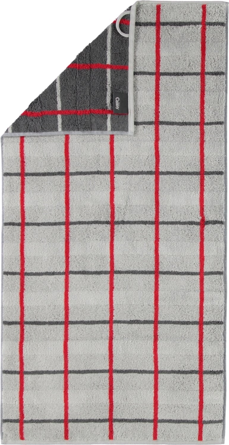 Square Handtuch 50 x 100 cm mit Rautenmuster platinfarbig