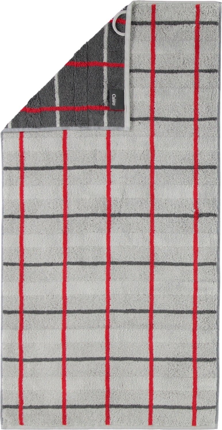 Square Handtuch 80 x 150 cm mit Rautenmuster platinfarbig