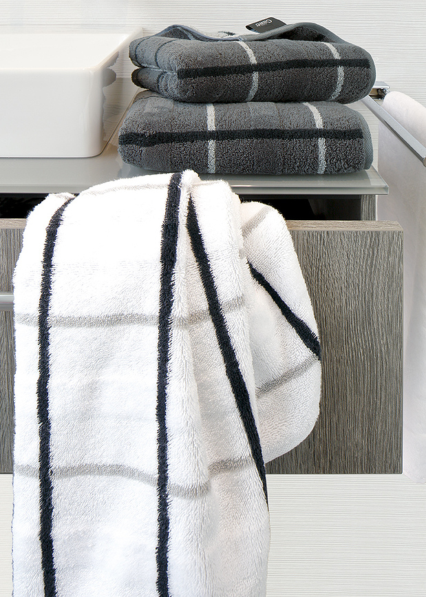 Square Drap de Bain à motif losange, 80 x 150 cm, anthracite