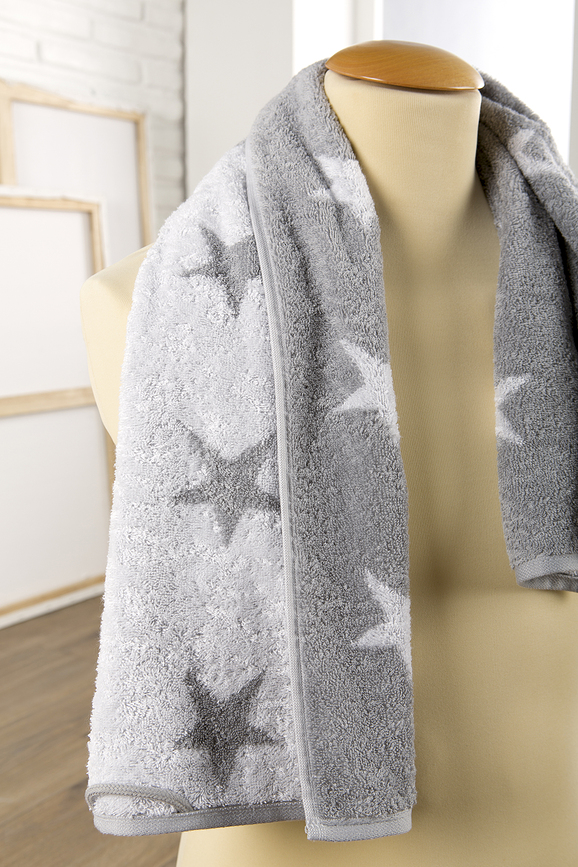 Stars Handtuch 70 x 140 cm mit Sternchen anthrazitfarbig