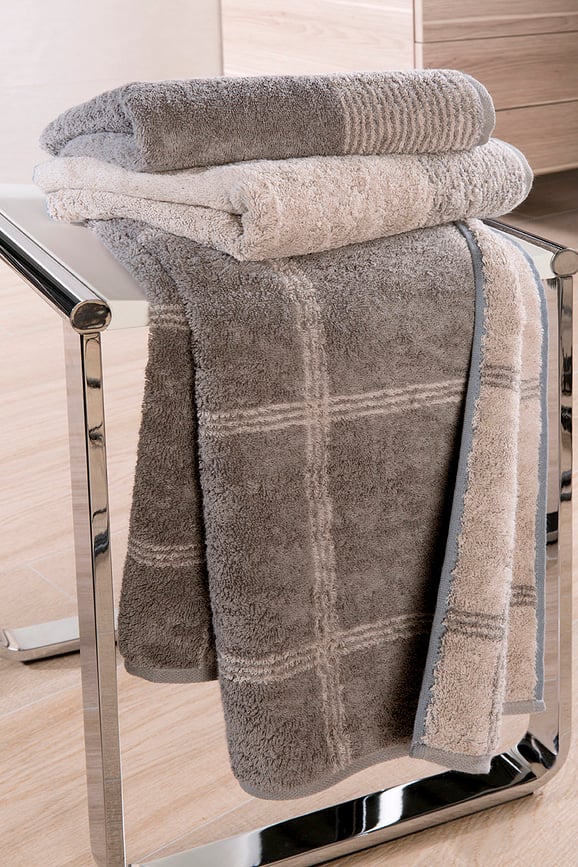 Toalla Two-Tone a cuadros, 50 x 100 cm, gris oscuro