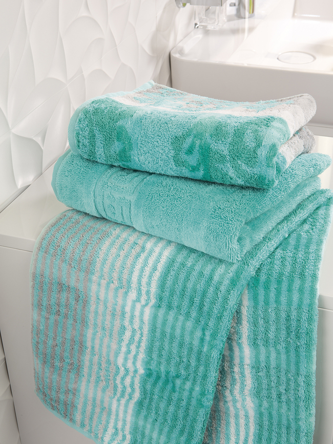 Toalla Cashmere, 80 x 150 cm, a rayas, kiwi