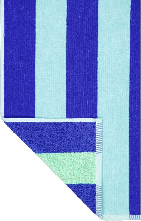 Toalla de playa Tropical, a rayas, 80 x 180 cm, rosa y amarillo