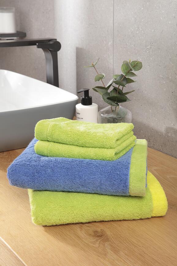 Toalla Lifestyle Splash, 30 x 50 cm, azul y verde