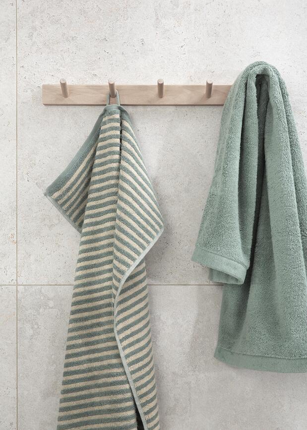 Toalla Lines a rayas, 80 x 150 cm, verde