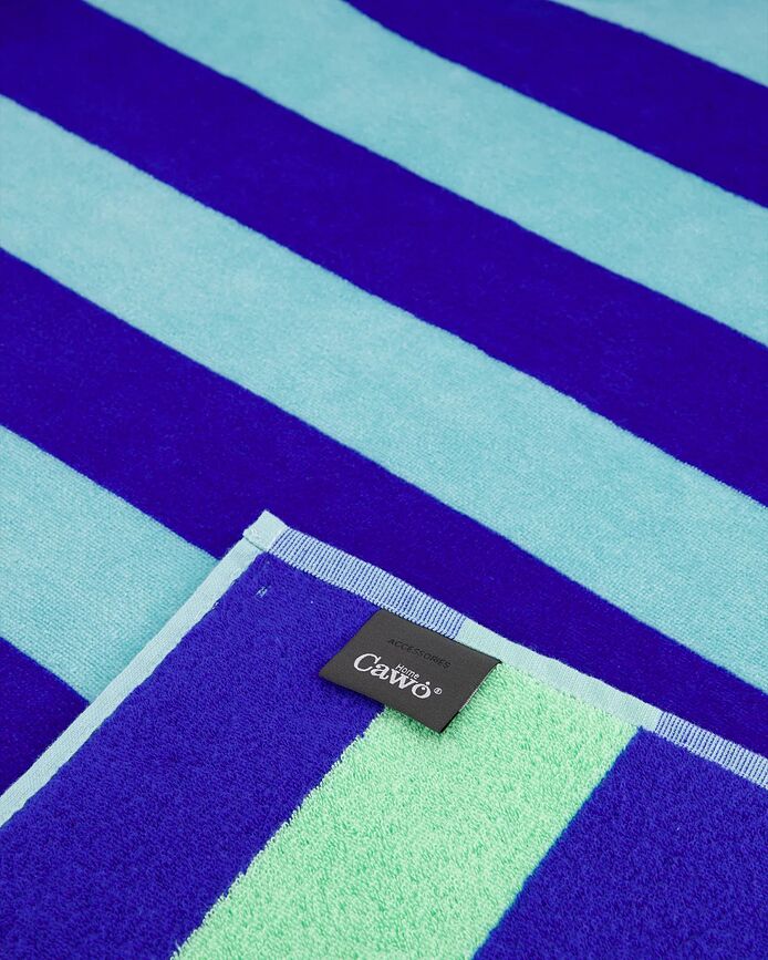 Tropical Πετσέτα Παραλίας ριγέ, 80 x 180 cm, πράσινο-πορτοκαλί