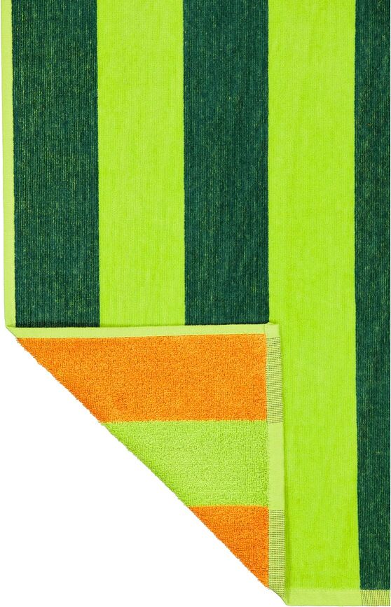 Tropical Πετσέτα Παραλίας ριγέ, 80 x 180 cm, πράσινο-πορτοκαλί