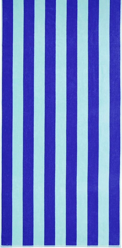 Tropical Serviette de Plage à rayures, 80 x 180 cm, marine