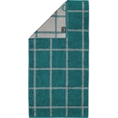 Two-Tone Handtuch 50 x 100 cm mit Karo-Muster smaragdgrün