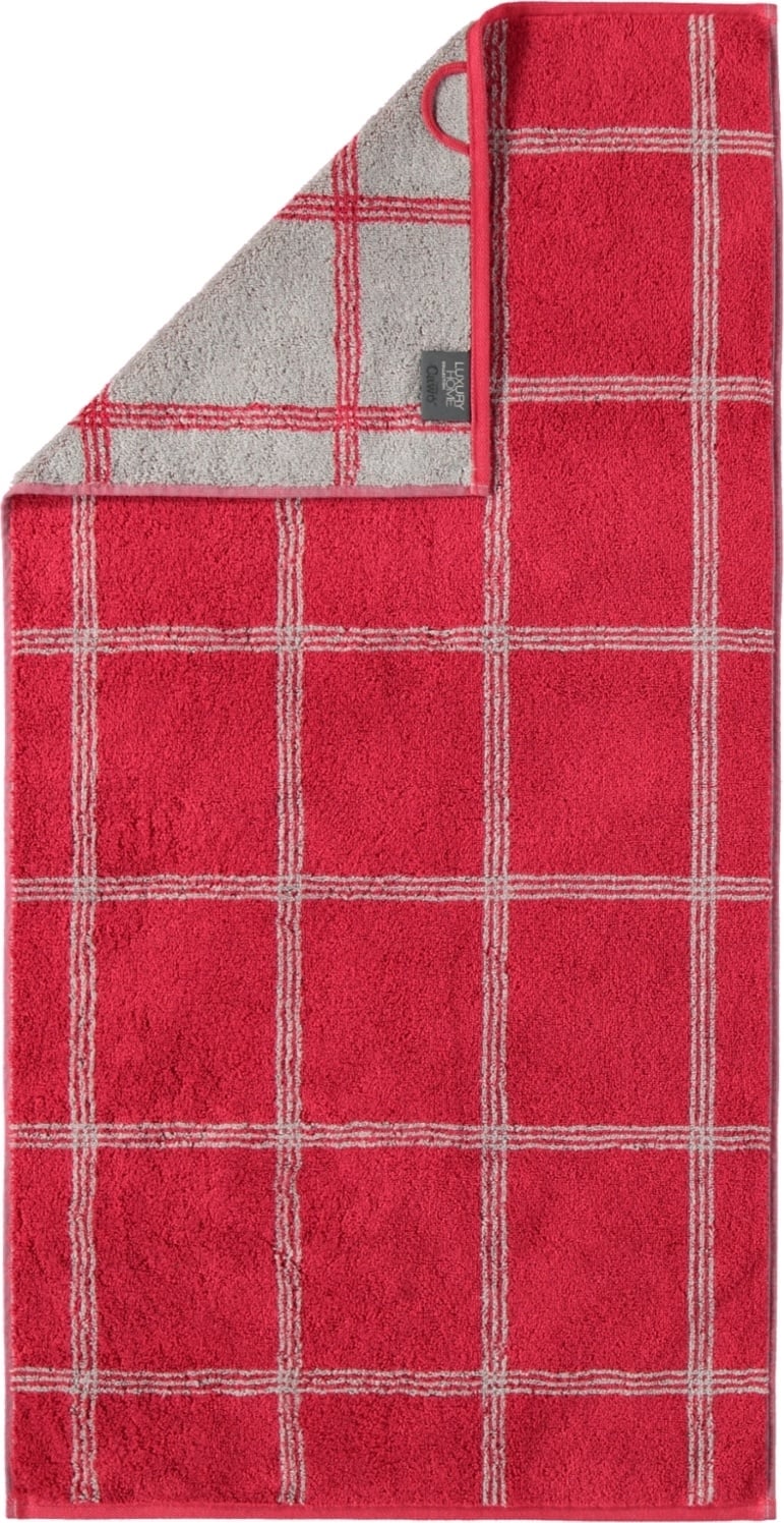 Two-Tone Handtuch 80 x 150 cm mit Karo-Muster Bordeauxrot
