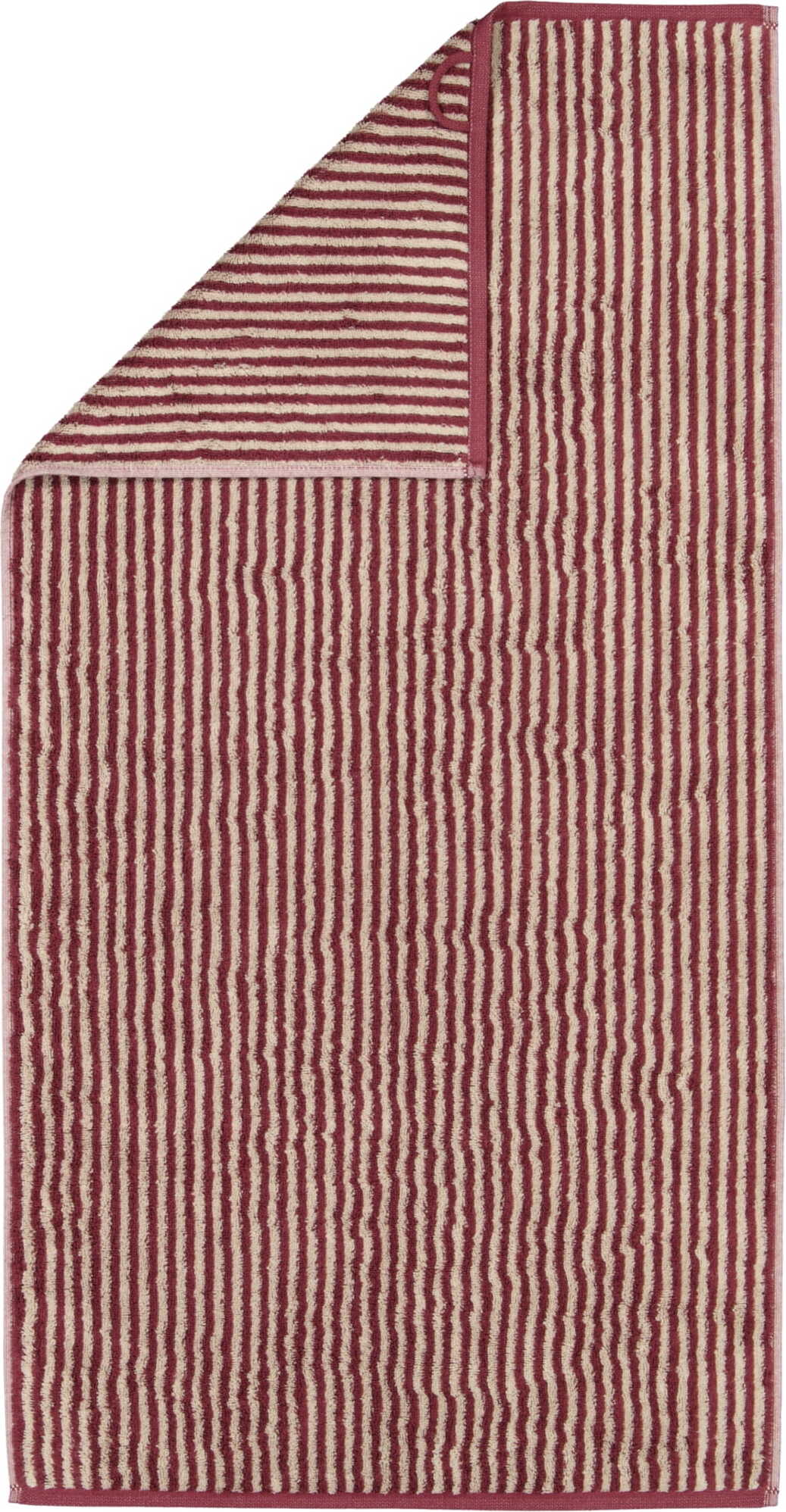 Two-Tone Handtuch gestreift 50 x 100 cm, bordeauxrot