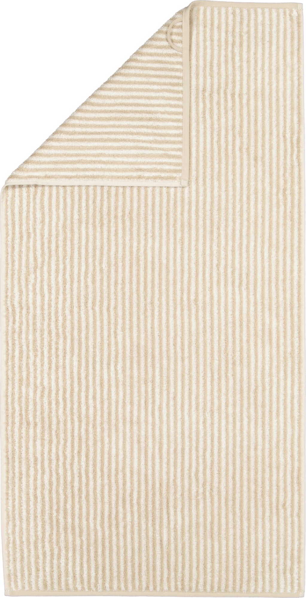 Two-Tone Handtuch gestreift 50 x 100 cm, sandfarben