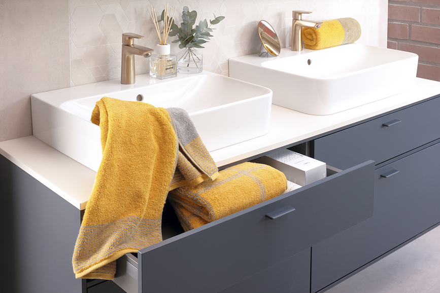 Two-Tone Serviette 80 x 150 cm, gris foncé