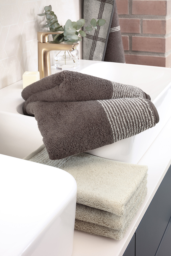 Two-Tone Serviette 80 x 150 cm, gris foncé