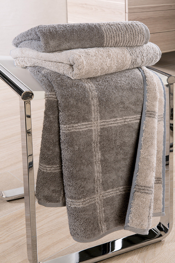 Two-Tone Serviette 80 x 200 cm, gris foncé