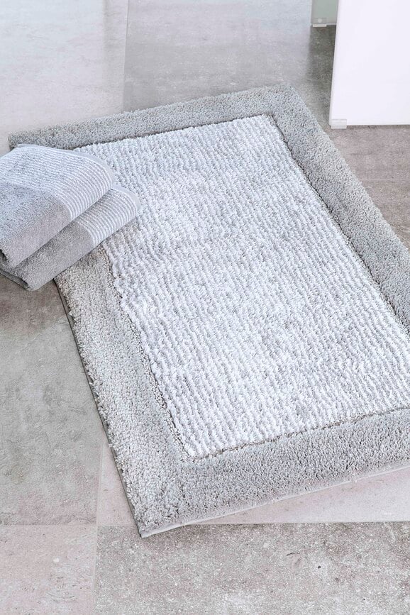 Two-Tone Tapis de Bain 70 x 120 cm, platine