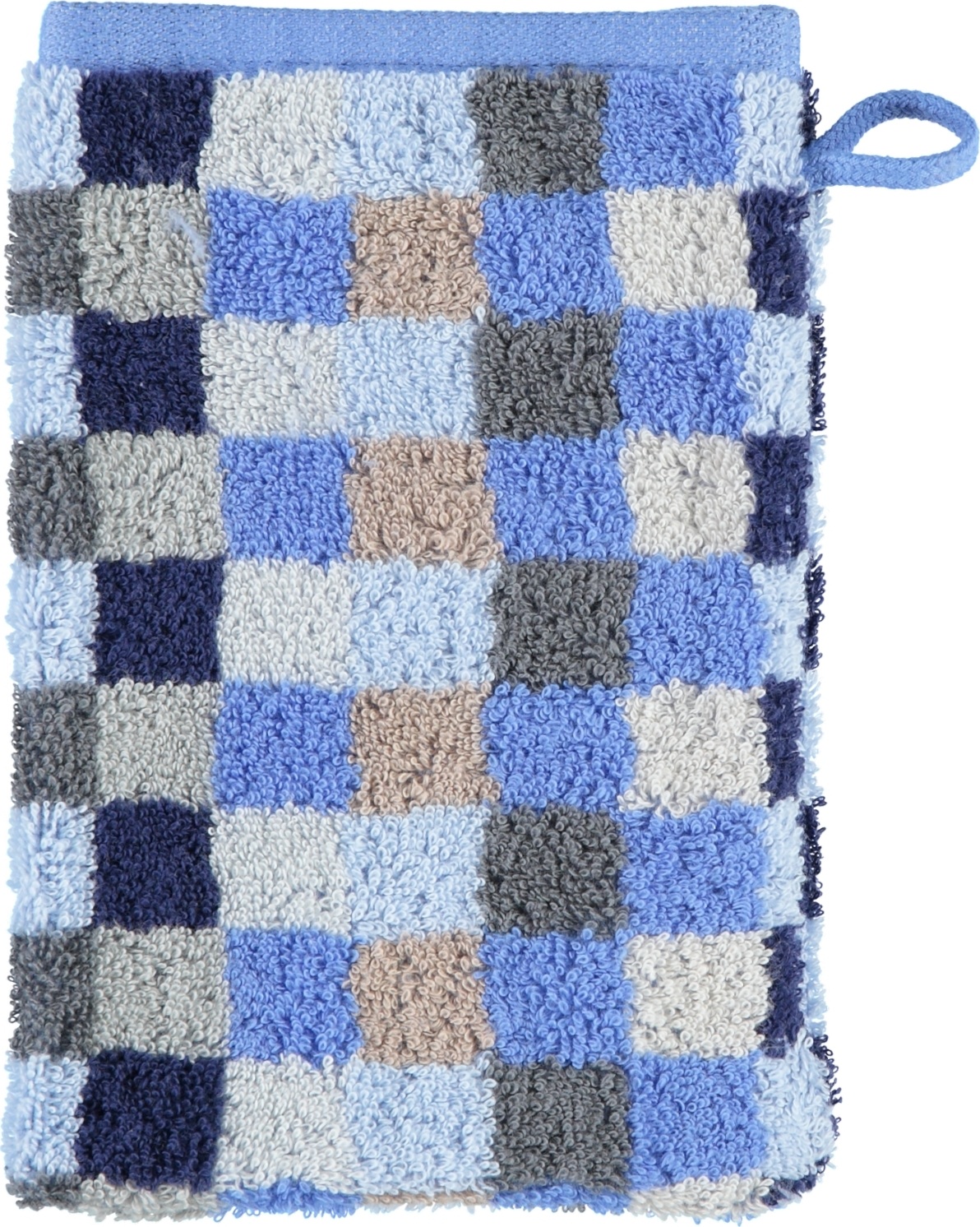 Unique Badehandschuh 16 x 22 cm Schachbrett saphirblau