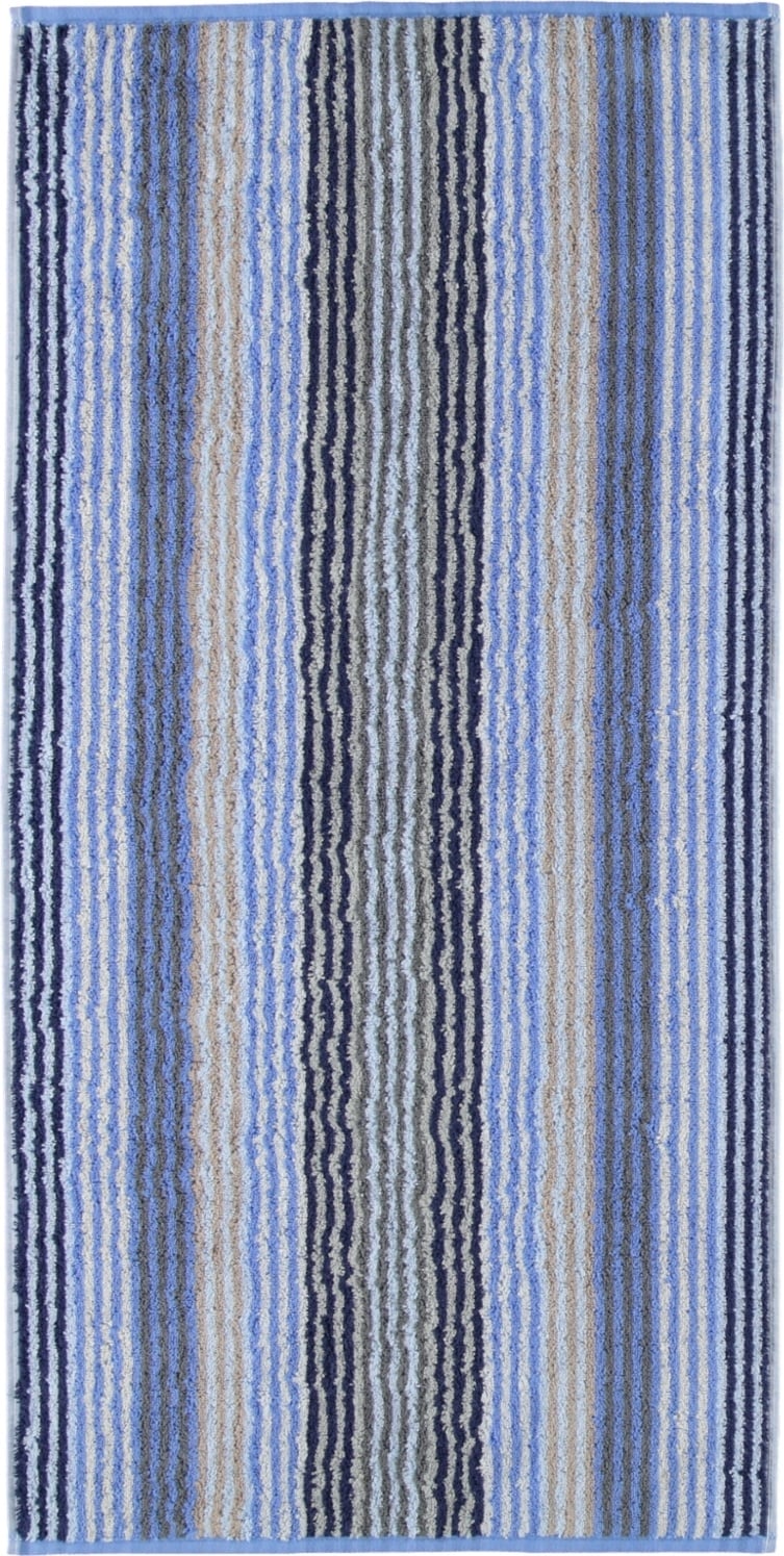 Unique Handtuch 50 x 100 cm mit Streifen saphirblau