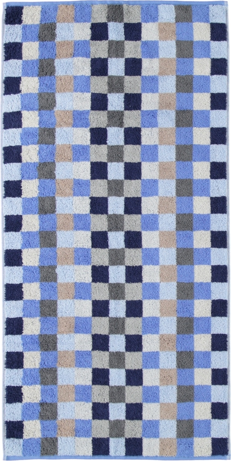 Unique Handtuch 70 x 140 cm Schachbrett saphirblau