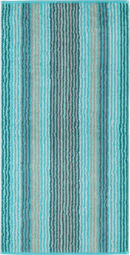 Unique Serviette à rayures, 50 x 100 cm, turquoise