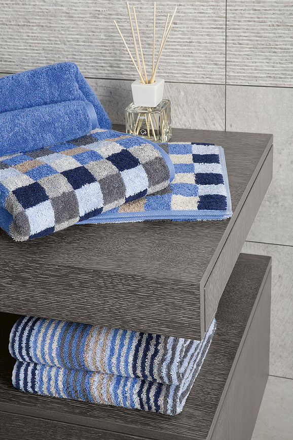 Unique Serviette de Bain damier, 70 x 140 cm, anthracite