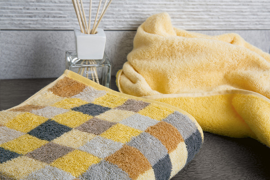 Unique Serviette de Bain damier, 70 x 140 cm, anthracite