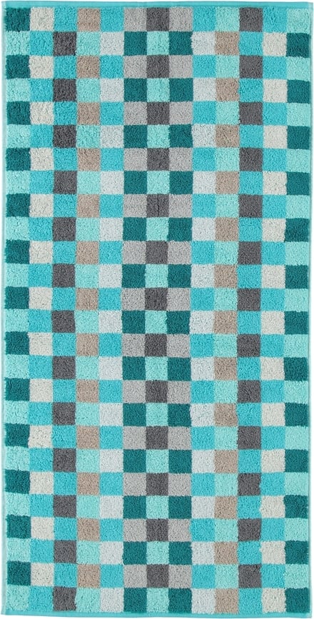 Unique Towel 50 x 100 cm chessboard turquoise