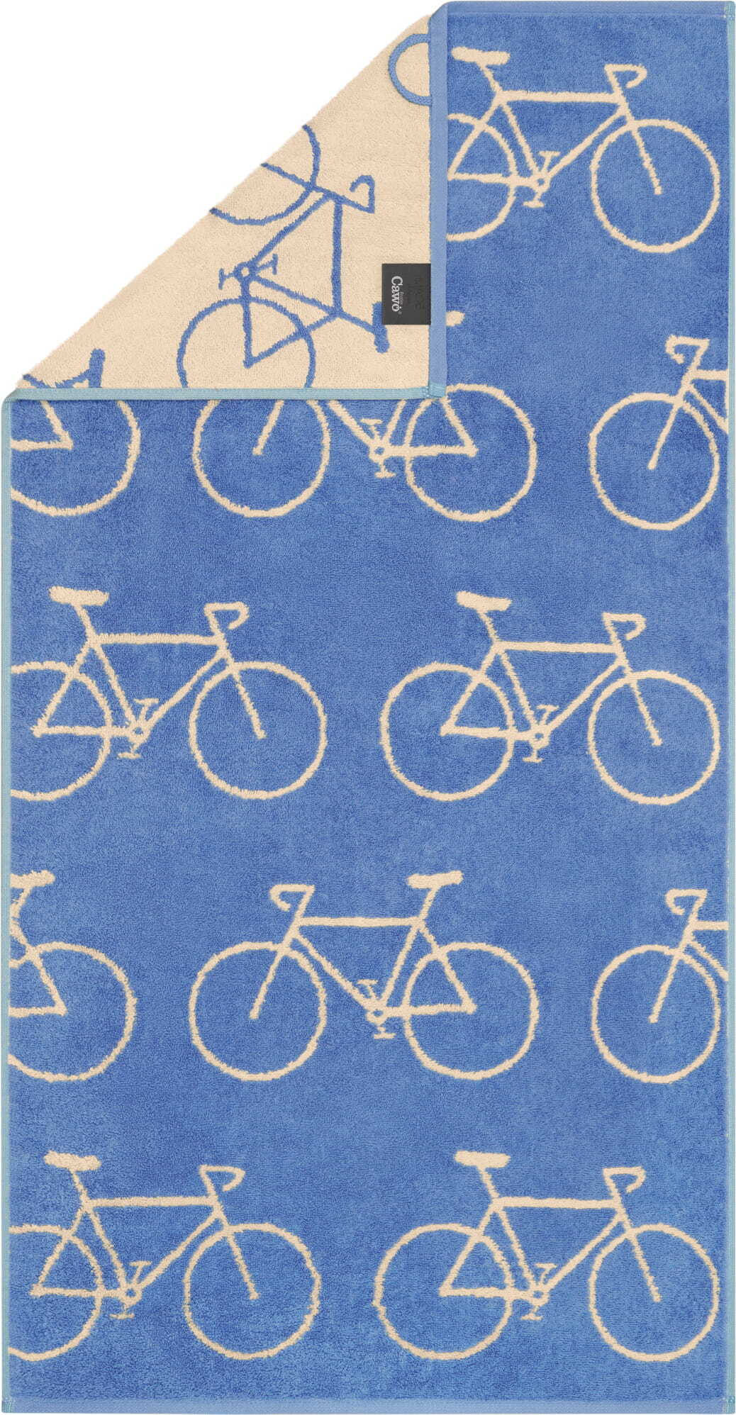 Velo Handtuch mit Allover-Fahrradmuster 50 x 100 cm, türkis