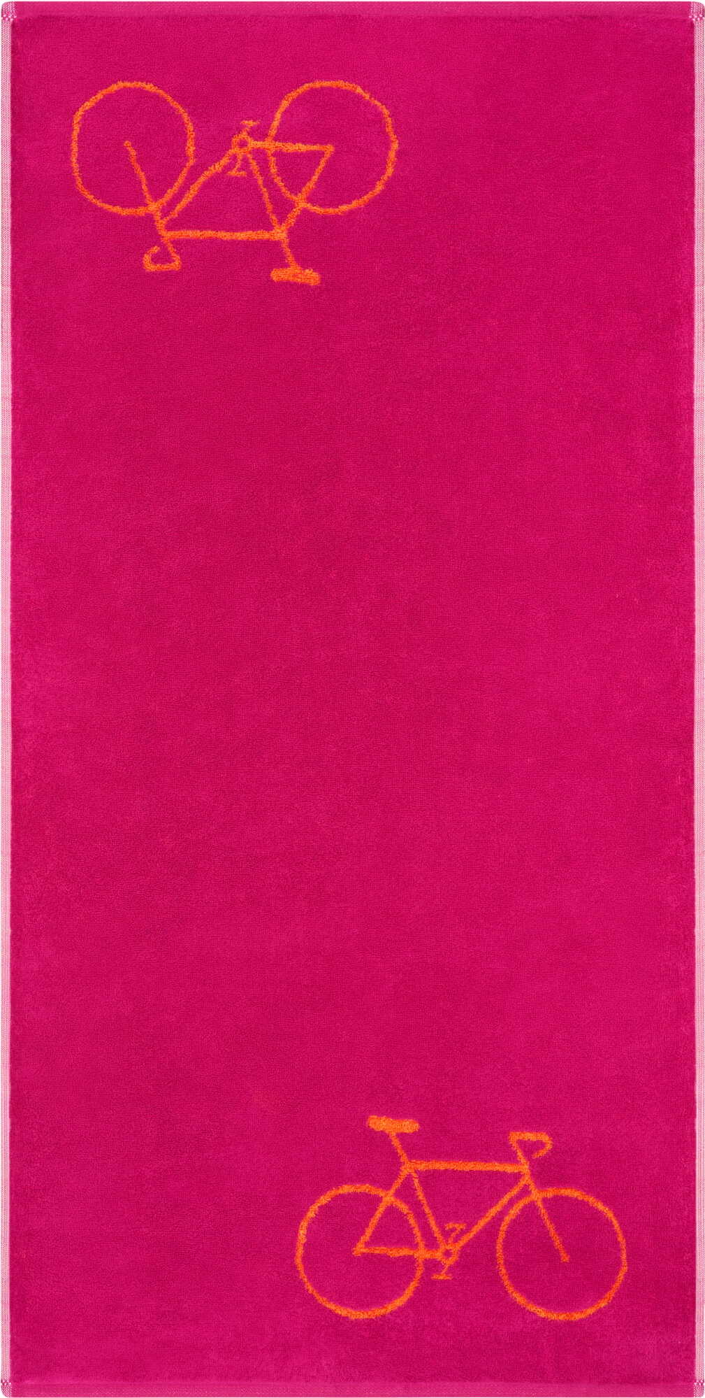 Velo Handtuch mit Fahrradmuster 50 x 100 cm, rosa