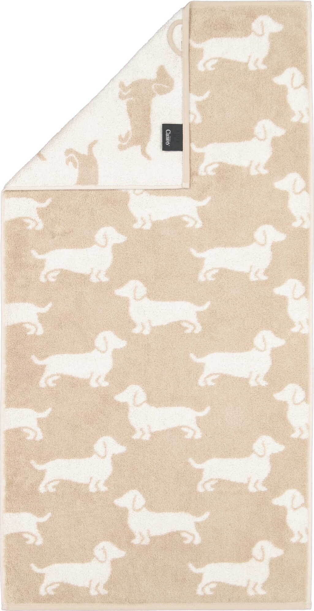 WE LOVE DOGS Handtuch 50 x 100 cm, natur-beige