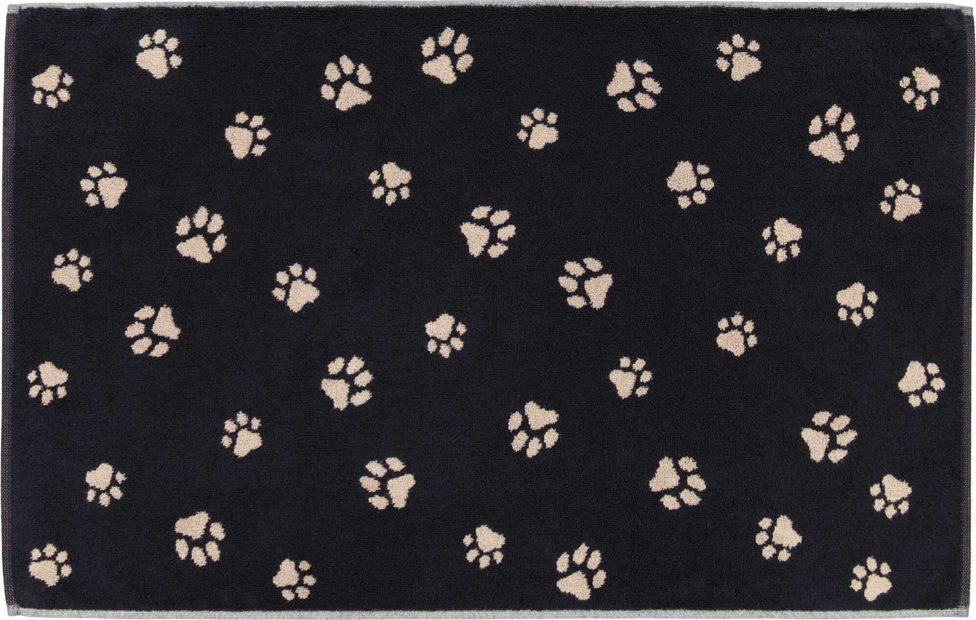 WE LOVE DOGS Paws Badematte 50 x 80 cm, schwarz-beige