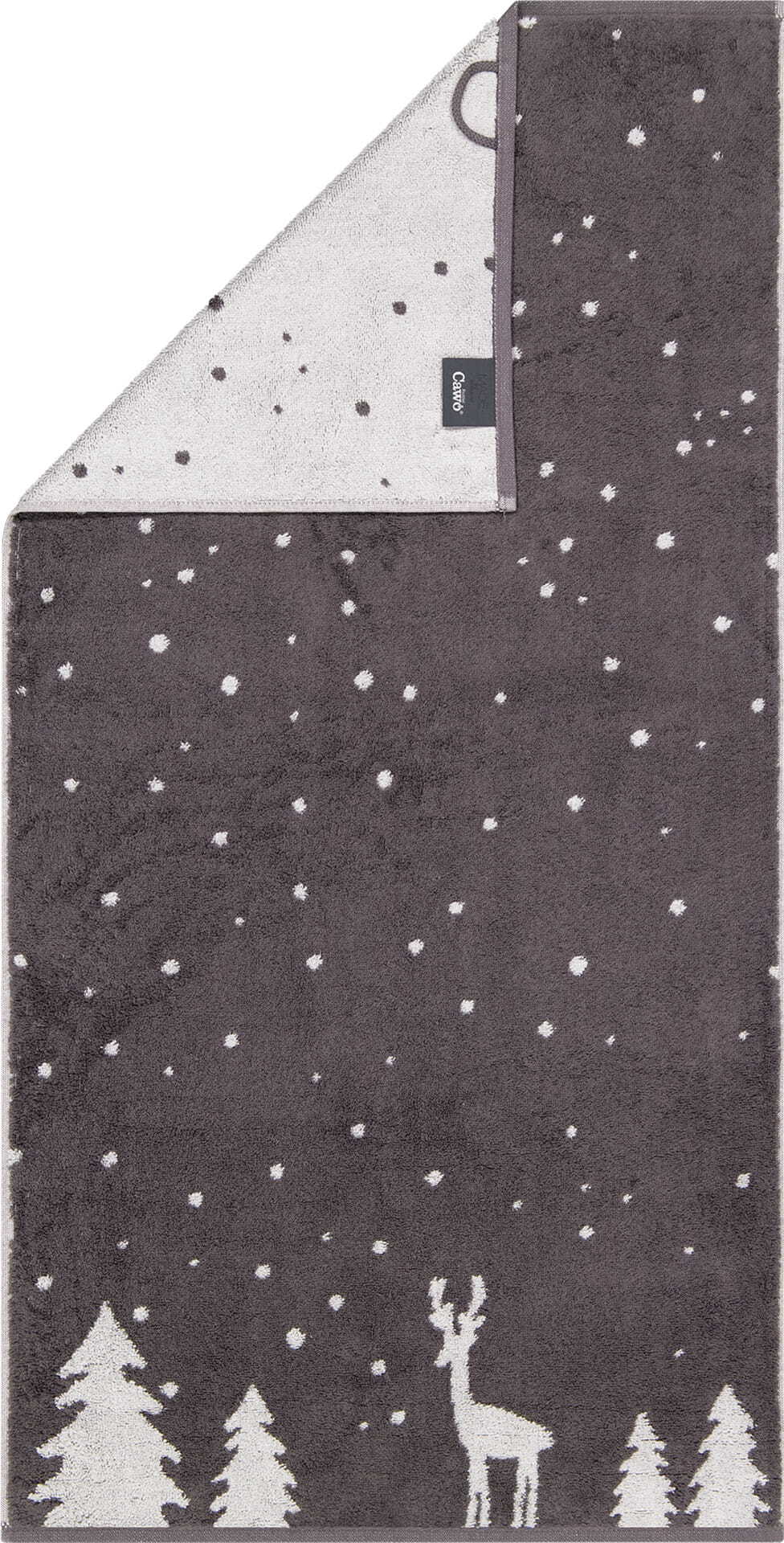 Winter Rudi im Schnee Handtuch 30 x 50 cm, dunkelgrau-platin