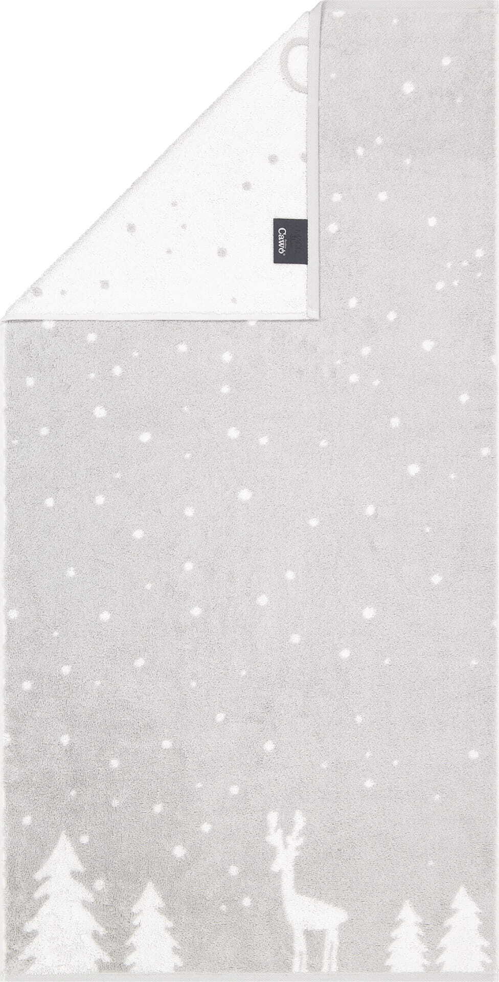 Winter Rudi im Schnee Handtuch 30 x 50 cm, platin-weiß