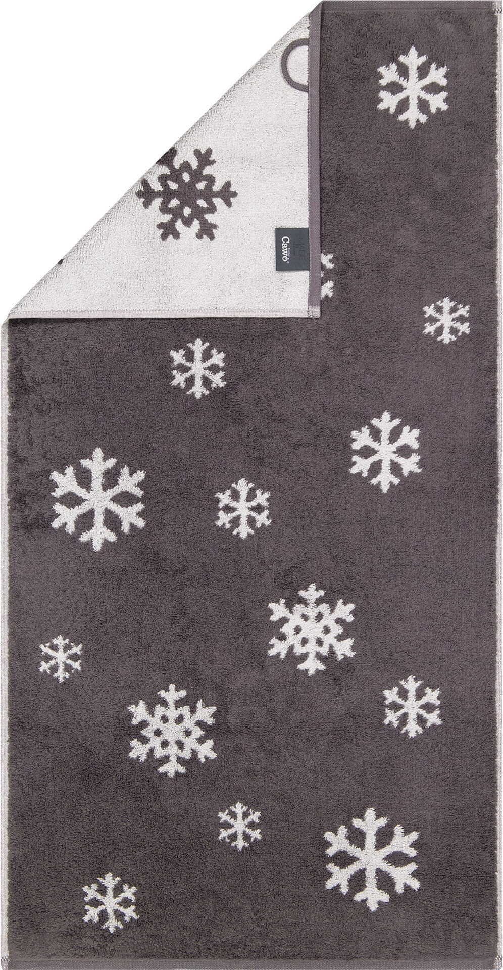 Winter Schneekristalle Gästehandtuch 30 x 50 cm, dunkelgrau-platin